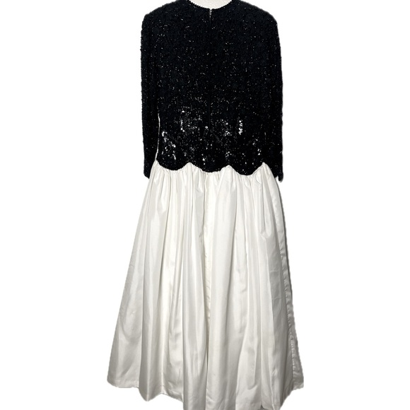 Naeem Khan Riazee Nights Rare Vintage Evening Dress Silk Beaded Black 10 - Picture 8 of 12